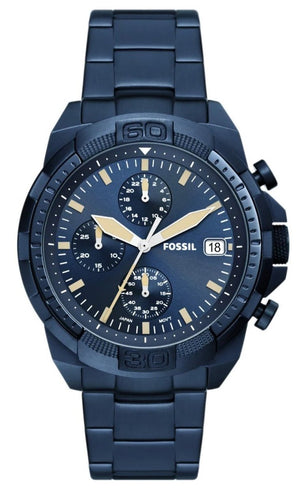 Fossil Bronson Chronograph Blue Dial Blue Steel Strap Watch for Men - FS5916