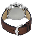 Fossil Neutra Chronograph White Dial Brown Leather Strap Watch for Men - FS6022