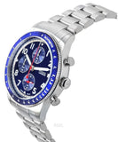 Fossil Sport Tourer Chronograph Blue Dial Silver Steel Strap Watch for Men - FS6047