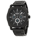 Fossil Machine Chronograph Black Dial Black Steel Strap Watch for Men - FS4552