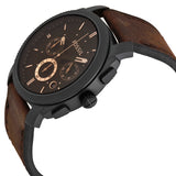 Fossil Machine Flight Chronograph Brown Dial Brown Leather Strap Watch for Men - FS4656