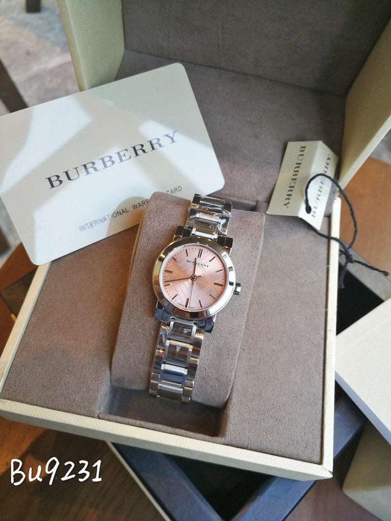 【不動品】BURBERRY レディース腕時計 BU9231 クォーツ #hm Burberry The City Diamonds Pink Dial Silver Steel Strap Watch for