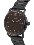 Fossil The Commuter Brown Dial Black Steel Strap Watch for Men - FS5277