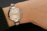 Fossil Georgia Bone Grey Dial Beige Leather Strap Watch for Women - ES2830