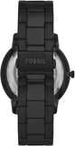 Fossil Neutra Automatic Skeleton Black Dial Black Steel Strap Watch for Men - ME3183