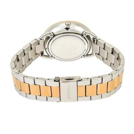 Fossil Tailor White Dial Two Tone Steel Strap Watch for Women