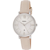 Fossil Jacqueline Beige Dial Pink Leather Strap Watch for Women - ES3793