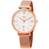 Fossil Jacqueline Mother of Pearl White Dial Gold Mesh Strap Watch for Women - ES4352