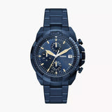 Fossil Bronson Chronograph Blue Dial Blue Steel Strap Watch for Men - FS5916