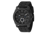 Fossil Machine Chronograph Black Dial Black Silicone Strap Watch for Men - FS4487