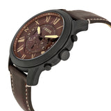 Fossil Grant Chronograph Brown Dial Brown Leather Strap Watch for Men - FS5088