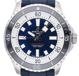 Breitling Superocean Automatic 44 Blue Dial Blue Rubber Strap Watch for Men - A17376211C1S1