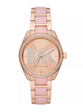 Michael Kors Janelle Analog Rose Gold Dial Two Tone Steel Strap Watch For Women - MK4731