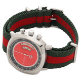 Gucci Grip Quartz Chronograph Red Dial Two Tone NATO Strap Watch for Men - YA157304