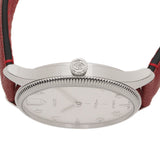 Gucci G Timeless Automatic Silver Dial Red Leather Strap Watch For Men - YA126346