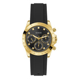 Guess Eclipse Multi Function Black Dial Black Rubber Strap Watch for Women - GW0315L1