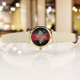 Gucci G Timeless Quartz Red & Green Dial Beige Leather Strap Watch For Women - YA1265009