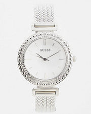 Guess Quartz Silver Dial Silver Mesh Bracelet Watch For Women - W1152L1