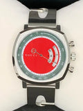 Gucci Grip Quartz Chronograph Red Dial Silver Steel Strap Watch For Men - YA157303