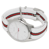 Gucci G Timeless Quartz White DIal White NATO Strap Watch For Men - YA126322