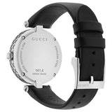 Gucci Diamantissima Diamonds Black Dial Black Leather Strap Watch For Women - YA141403