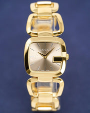 Gucci G Gucci Brown Dial Rose Gold Steel Strap Watch For Women - YA125408