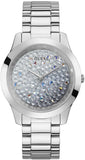 Guess Crush Silver Dial Silver Steel Strap Watch For Women - GW0020L1