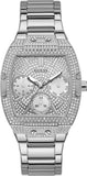 Guess Raven Diamonds Silver Dial Silver Steel Strap Watch for Women - GW0104L1