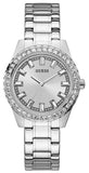 Guess Sparkler Diamonds Silver Dial Silver Steel Strap Watch for Women - GW0111L1