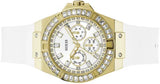 Guess Venus Diamonds White Dial White Rubber Strap Watch for Women - GW0118L5