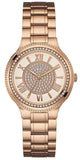 Guess Madison Diamonds White Dial Rose Gold Steel Strap Watch for Women - W0637L3