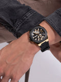 Guess Legacy Black Dial Black Rubber Strap Watch for Men - W1049G5