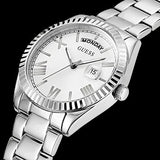 Guess Luna Silver Dial Silver Steel Strap Watch for Women - GW0308L1