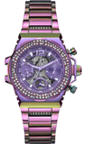 Guess Fusion Chronograph Purple Dial Purple Steel Strap Watch for Women - GW0552L4