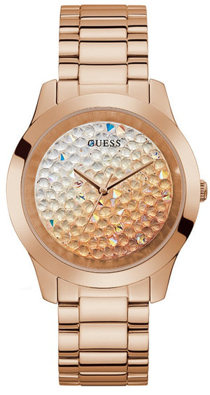 Guess Crush Rose Gold Dial Rose Gold Steel Strap Watch For Women - GW0020L3