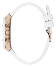 Guess Athena White Dial White Rubber Strap Watch For Women - GW0030L3