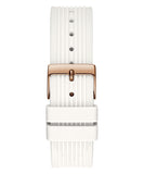 Guess Athena White Dial White Rubber Strap Watch For Women - GW0030L3