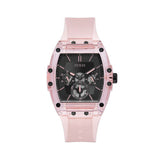 Guess Sporting Black Dial Pink Rubber Strap Watch for Men - GW0032G1