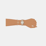 Guess Cosmo Diamonds Silver Dial Rose Gold Steel Strap Watch For Women - GW0033L3