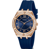 Guess Cosmo Diamonds Blue Blue Dial Blue Silicone Strap Watch for Women - GW0034L4