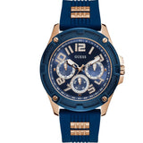 Guess Delta Blue Dial Blue Silicone Strap Watch for Men - GW0051G3