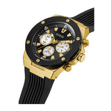 Guess Poseidon Chronograph Black Dial Black Rubber Strap Watch for Men - GW0057G1