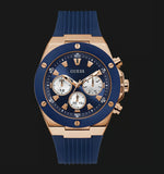 Guess Poseidon Blue Dial Blue Rubber Strap Watch for Men - GW0057G2