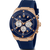 Guess Poseidon Blue Dial Blue Rubber Strap Watch for Men - GW0057G2