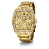 Guess Phoenix Multifunction Crystals Gold Dial Gold Steel Strap Watch For Men - GW0094G2