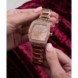 Guess Raven Diamonds Rose Gold Dial Rose Gold Steel Strap Watch for Women - GW0104L3