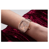 Guess Raven Diamonds Rose Gold Dial Rose Gold Steel Strap Watch for Women - GW0104L3