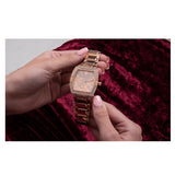 Guess Raven Diamonds Rose Gold Dial Rose Gold Steel Strap Watch for Women - GW0104L3