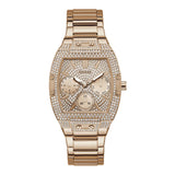 Guess Raven Diamonds Rose Gold Dial Rose Gold Steel Strap Watch for Women - GW0104L3