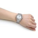 Guess Sparkler Diamonds Silver Dial Silver Steel Strap Watch for Women - GW0111L1